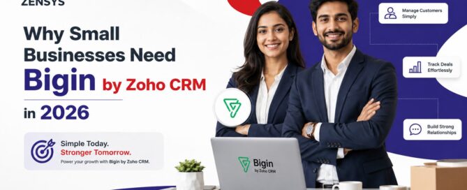 Why Small Businesses Need Bigin by Zoho CRM in 2026 – Business professionals using Bigin CRM to manage customers, track deals, and build stronger customer relationships